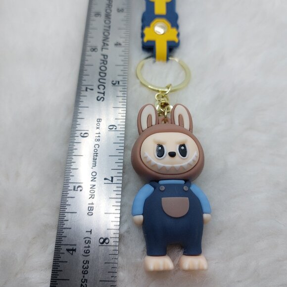 2/$25 Labubu blue pullover keychain with strap "Strive" - Picture 3 of 6